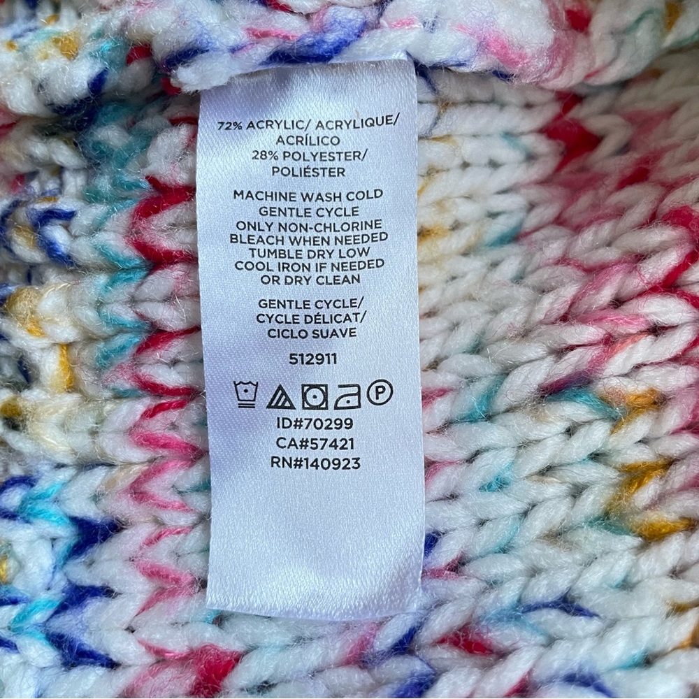 Loft Outlet Women’s Fairycore Long Sleeve Cable Sweater Size M Multicolor Pastel - Picture 5 of 8